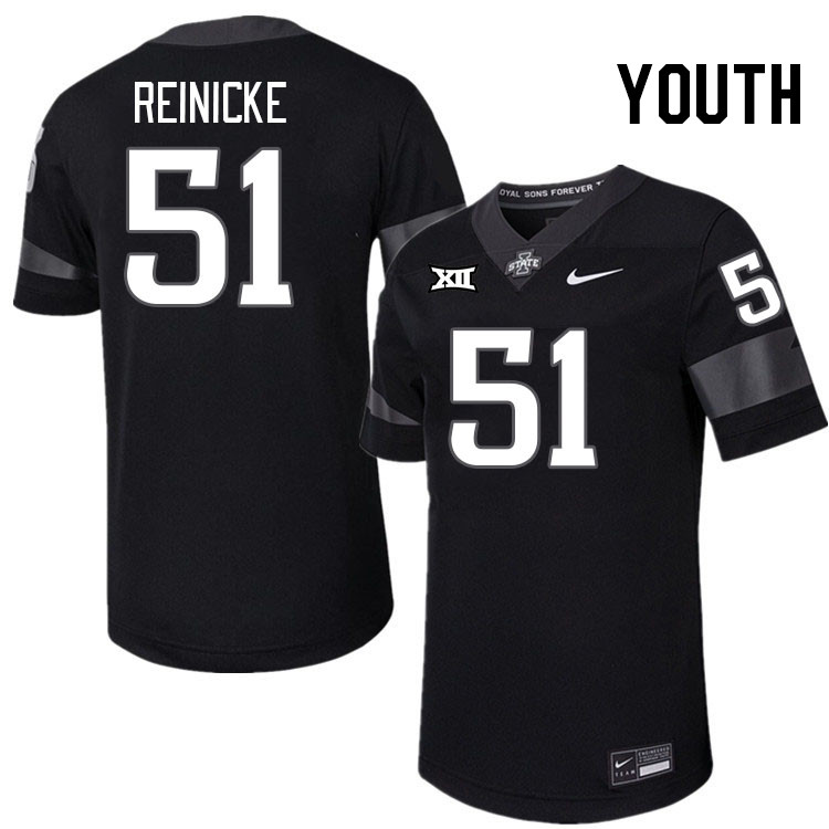 Youth #51 Nick Reinicke Iowa State Cyclones College Football Jerseys Stitched-Black